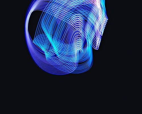 Green neon abstract shapes symbolizing body harmony and energy